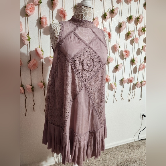 Free People One Elderberry Angel lace mini dress - Picture 2 of 6